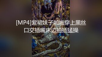 [MP4]紫裙妹子啪啪穿上黑丝口交插嘴床边抽插猛操